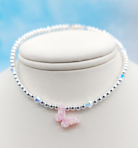 Butterfly Crystal & Opal - Anklet