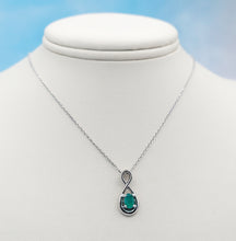 Load image into Gallery viewer, Emerald Infinity Necklace - 14K White Gold - Custom Design