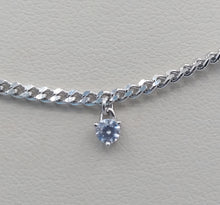 Load image into Gallery viewer, Curb Link CZ Drop Necklace - Sterling Silver