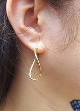 Load image into Gallery viewer, Oval Twist Hoop - Gold Plated Sterling Silver