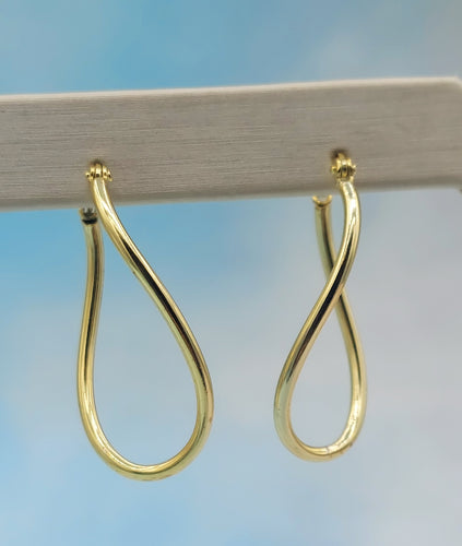 Oval Twist Hoop - Gold Plated Sterling Silver