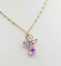 Load image into Gallery viewer, Pink Crystal Angel Necklace - Luca and Danni