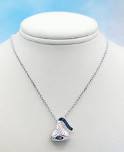 Load image into Gallery viewer, Breast Cancer Ribbon Hershey Kiss Necklace - Sterling Silver