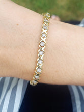 Load image into Gallery viewer, .93 Carat X Diamond Tennis Bracelet - 14K Yellow Gold
