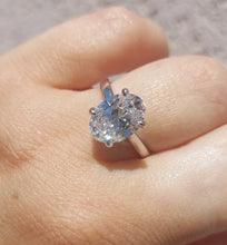 Load image into Gallery viewer, Lab Created 3 Carat Oval Diamond Engagement Ring - 14K White Gold