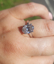 Load image into Gallery viewer, Lab Created 3 Carat Oval Diamond Engagement Ring - 14K White Gold