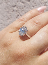 Load image into Gallery viewer, Lab Created 3 Carat Oval Diamond Engagement Ring - 14K White Gold