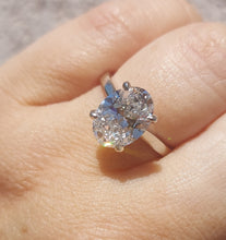 Load image into Gallery viewer, Lab Created 3 Carat Oval Diamond Engagement Ring - 14K White Gold