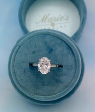 Load image into Gallery viewer, Lab Created 3 Carat Oval Diamond Engagement Ring - 14K White Gold