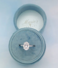 Load image into Gallery viewer, Lab Created 3 Carat Oval Diamond Engagement Ring - 14K White Gold