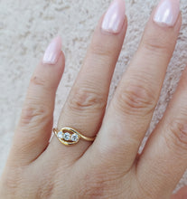 Load image into Gallery viewer, Three Stone "Past Present Future" Lab Diamond Ring - .30 Carats - 14K Yellow Gold