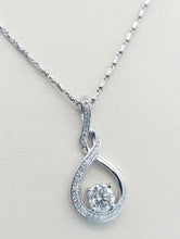 Load image into Gallery viewer, Diamond Infinity Necklace - 14K White Gold