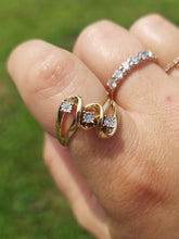Load image into Gallery viewer, Three Stone Diamond Estate Ring - 14K Yellow Gold