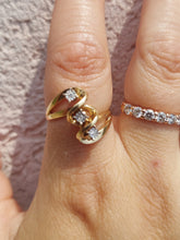 Load image into Gallery viewer, Three Stone Diamond Estate Ring - 14K Yellow Gold