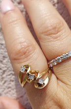 Load image into Gallery viewer, Three Stone Diamond Estate Ring - 14K Yellow Gold
