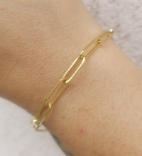 Load image into Gallery viewer, 7" Large Link Paperclip Bracelet - 14K Yellow Gold