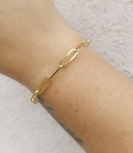 Load image into Gallery viewer, 7" Large Link Paperclip Bracelet - 14K Yellow Gold
