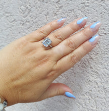 Load image into Gallery viewer, Cubic Zirconia &amp; White Gold Engagement Ring - 14K White Gold