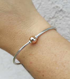 Rose Gold Single Ball Cape Cod Bangle Bracelet