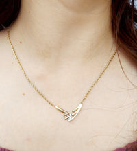 Load image into Gallery viewer, Vintage Diamond Bypass Necklace - 14K Gold