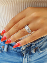 Load image into Gallery viewer, 1 Carat Triple Row Diamond Estate Ring - 14K White Gold