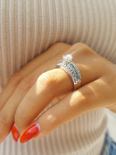 Load image into Gallery viewer, 1 Carat Triple Row Diamond Estate Ring - 14K White Gold