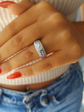 Load image into Gallery viewer, 1 Carat Triple Row Diamond Estate Ring - 14K White Gold