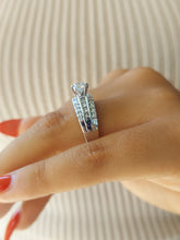 Load image into Gallery viewer, 1 Carat Triple Row Diamond Estate Ring - 14K White Gold