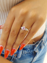Load image into Gallery viewer, Oval Pink Moissanite Diamond Ring - Marie's Custom Design - 14K Yellow Gold
