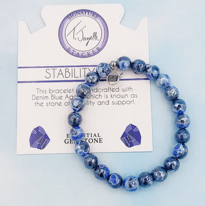 "Stability" Denim Blue Agate Stacker - TJazelle