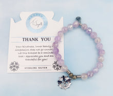 Load image into Gallery viewer, "Thank You" Flower Silver Charm Bracelet - TJazelle