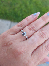 Load image into Gallery viewer, .74 Carat Round Diamond Engagement Ring with Diamond Band - 14K White Gold