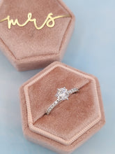 Load image into Gallery viewer, .74 Carat Round Diamond Engagement Ring with Diamond Band - 14K White Gold