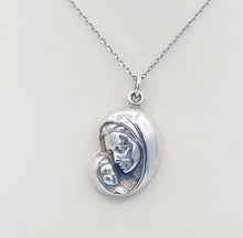 Load image into Gallery viewer, Blessed Mother and Child Pendant &amp; 22&quot; Chain - Sterling Silver