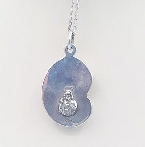 Blessed Mother and Child Pendant & 22" Chain - Sterling Silver