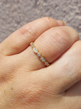 Load image into Gallery viewer, Marquise and Round Shaped Diamond Band - .20 Carats - 14K Yellow Gold