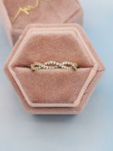 Load image into Gallery viewer, Infinity Style Diamond Band - 14K Yellow Gold