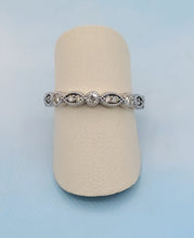Load image into Gallery viewer, .29 Carat Round and Marquise Shape Diamond Wedding Band - 14K White Gold