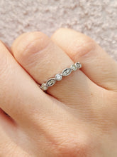 Load image into Gallery viewer, .29 Carat Round and Marquise Shape Diamond Wedding Band - 14K White Gold