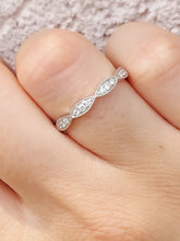 Load image into Gallery viewer, Marquise Shaped Diamond Band - .20 Carats - 14K White Gold