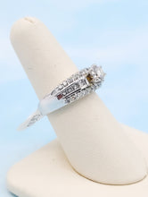 Load image into Gallery viewer, 1 Carat Triple Row Diamond Estate Ring - 14K White Gold