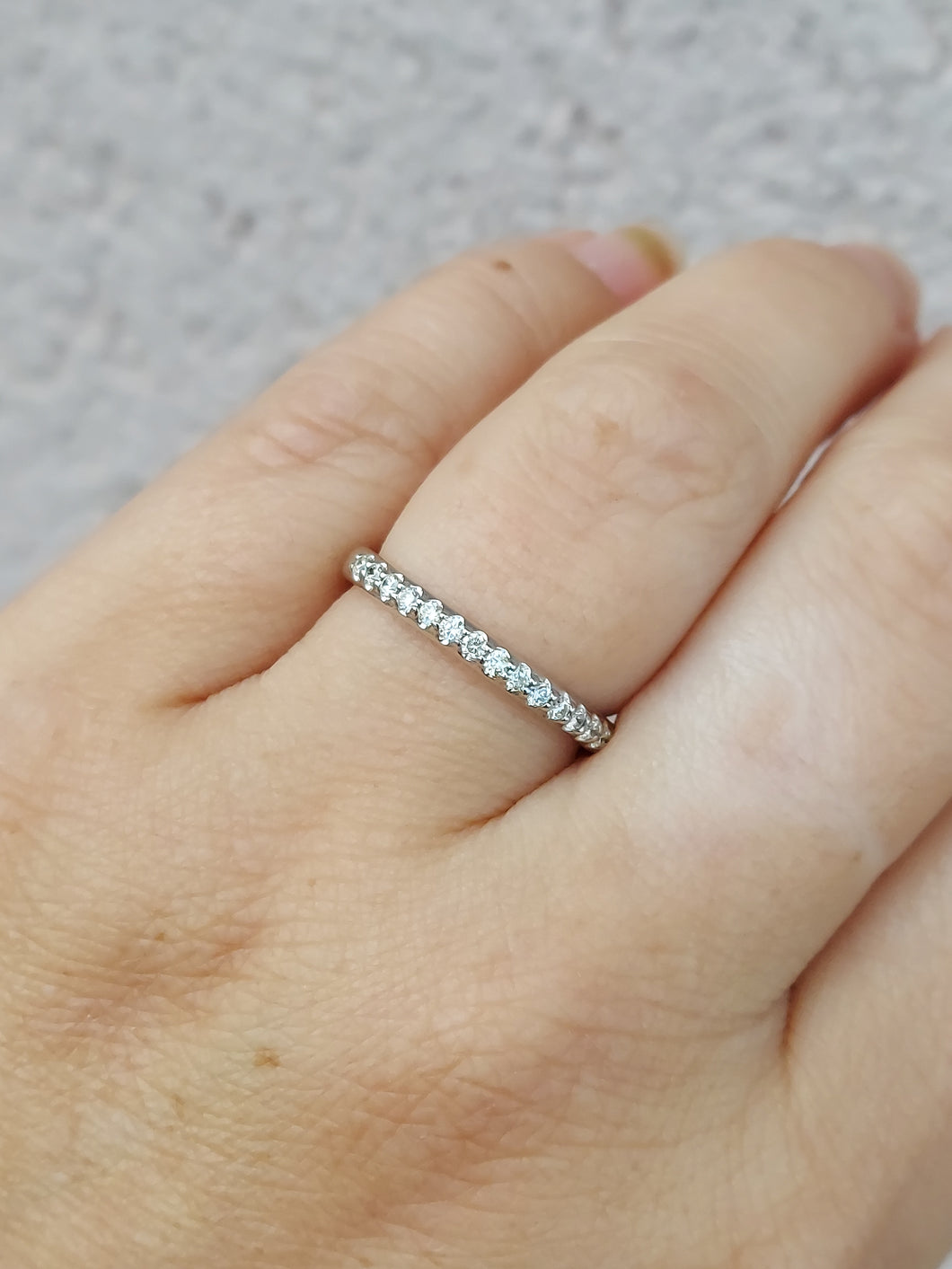 .20 Carat Pave Diamond Band with 16 Diamonds - 14K White Gold