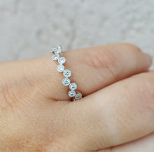 Load image into Gallery viewer, .29 Carat "Bubble" Diamond Wedding Band - 14K White Gold