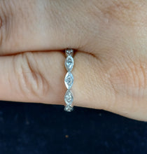 Load image into Gallery viewer, .18 Carat Marquise Shaped Diamond Band - 14K White Gold - Viv &amp; G Custom Design