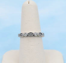 Load image into Gallery viewer, Round and Marquise Shape Diamond Wedding Band - .16 Carats - 14K White Gold