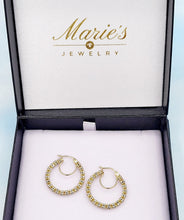 Load image into Gallery viewer, Fancy Ice Hoops - 14K Yellow &amp; White Gold
