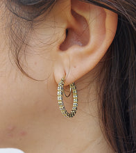 Load image into Gallery viewer, Fancy Ice Hoops - 14K Yellow &amp; White Gold