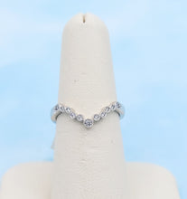 Load image into Gallery viewer, V Shaped Diamond Band -  Ring Companion - 14K White Gold