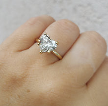 Load image into Gallery viewer, 3.03 Carat Lab Heart Diamond Ring with Hidden Halo - 14K Yellow Gold