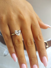 Load image into Gallery viewer, 3.03 Carat Lab Heart Diamond Ring with Hidden Halo - 14K Yellow Gold
